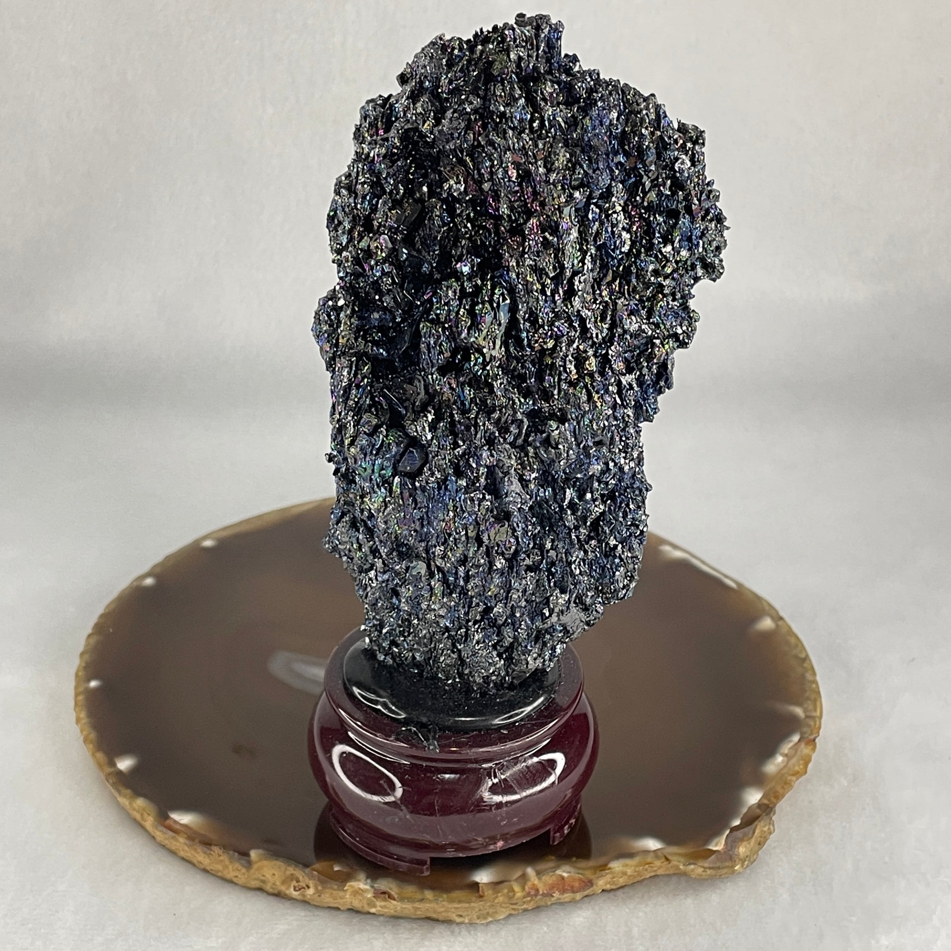 Natural-Black-Moissanite-Rough-Display-with-Wooden-Stand-367.75g-79.0-by-77.0-by-145.8mm