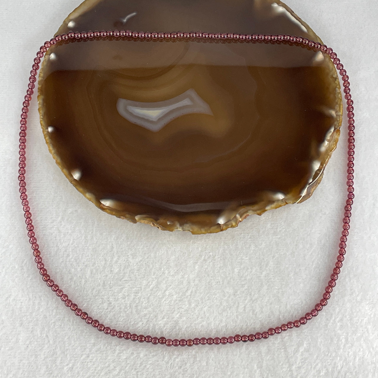 Natural Red Garnet Beads Necklace 16.88g 56cm 3.9mm 169 Beads