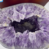 SOLID Rare Full Agate Skin without Cement Natural Amethyst Display Wooden Stand Wealth Pot - 16.5kg 410 by 220 by 210mm - Huangs Jadeite and Jewelry Pte Ltd