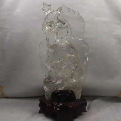 Clear Quartz Guan Yin Display - Huangs Jadeite and Jewelry Pte Ltd