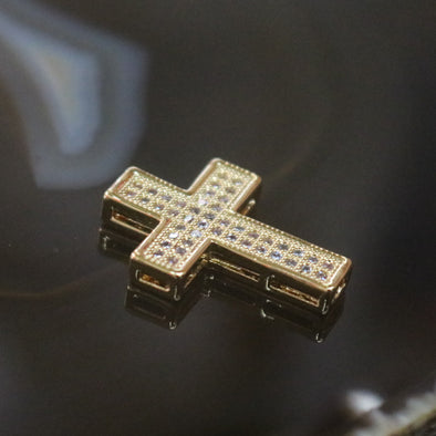 Gold Plated Copper Zirconia Cross - Huangs Jadeite and Jewelry Pte Ltd