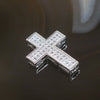 A Sliver Plated Copper Zirconia Cross - Huangs Jadeite and Jewelry Pte Ltd