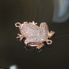 Rose Gold Plated Copper Zirconia Frog - Huangs Jadeite and Jewelry Pte Ltd