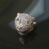 Rose Gold Plated Copper Zirconia Cheetah head - Huangs Jadeite and Jewelry Pte Ltd