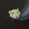 Gold Plated Copper Zirconia Cheetah head - Huangs Jadeite and Jewelry Pte Ltd