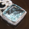 Natural Aquamarine 海蓝宝 pendant in 18k White Gold and Diamonds - 19.0g L53.0 W31.0 D9.0mm - Huangs Jadeite and Jewelry Pte Ltd