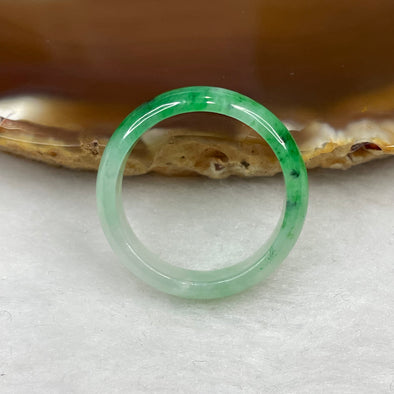 Type A Icy Green Piao Hua Jade Jadeite Ring - 2.92g US 9.25 HK 20.5 Inner Diameter 19.4mm Thickness 6.0 by 2.8mm - Huangs Jadeite and Jewelry Pte Ltd