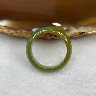 Type A Yellowish Green Jade Jadeite Ring - 2.76g US 8.0 HK 17.5 Inner Diameter 18.3mm Thickness 5.9 by 3.1mm - Huangs Jadeite and Jewelry Pte Ltd