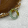 Type A Semi Icy Green an Yellow Jade Jadeite Ring - 4.12g US 7.25 HK 16 Inner Diameter 17.7mm Thickness 7.2 by 3.5mm - Huangs Jadeite and Jewelry Pte Ltd