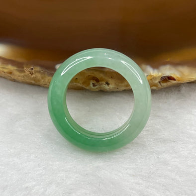 Type A Apple Green Piao Hua Jade Jadeite Ring - 4.22g US 5.5 HK 12 Inner Diameter 16.2mm Thickness 6.0 by 4.4mm - Huangs Jadeite and Jewelry Pte Ltd