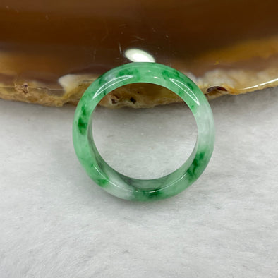 Type A Spicy Green Piao Hua Jade Jadeite Ring - 3.09g US 7.75 HK 17 Inner Diameter 18.1mm Thickness 6.3 by 3.1mm - Huangs Jadeite and Jewelry Pte Ltd
