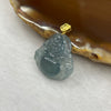 Type A Semi Icy Blueish Green Jade Jadeite Milo Buddha Pendant with 18k Gold Clasp - 2.35g 19.4 by 20.8 by 3.7 mm - Huangs Jadeite and Jewelry Pte Ltd
