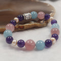 876 Love and Peace IV - Feng Shui Rose Quartz, Amethyst, Pearls & Aquamarine Beads Bracelet - Huangs Jadeite and Jewelry Pte Ltd