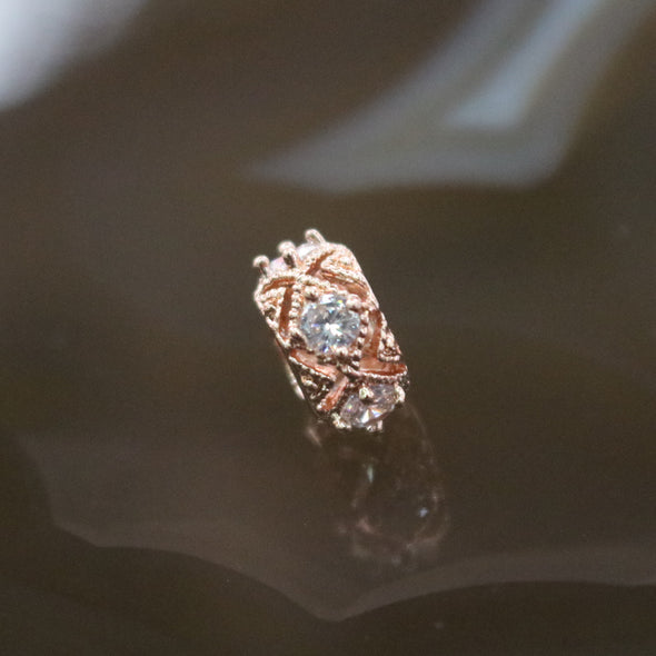 Rose Gold Plated Copper Crystal Charm - Huangs Jadeite and Jewelry Pte Ltd
