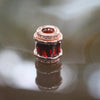 Rose Gold Plated Copper Red Crystal Charm - Huangs Jadeite and Jewelry Pte Ltd