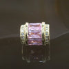 Gold Plated Copper Pink Crystal Charm - Huangs Jadeite and Jewelry Pte Ltd