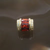 Gold Plated Copper Red Crystal Charm - Huangs Jadeite and Jewelry Pte Ltd