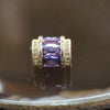 Gold Plated Copper Purple Crystal Charm - Huangs Jadeite and Jewelry Pte Ltd