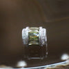 Sliver Plated Copper Green Crystal Charm - Huangs Jadeite and Jewelry Pte Ltd