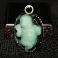 Type A Burmese Jade Jadeite Cupid Angel In 18k White Gold and Diamonds with NGI Cert - 87.23g L63.0 W40.0 D28.0mm - Huangs Jadeite and Jewelry Pte Ltd