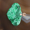 Type A Burmese Jade Jadeite Chinese Carving Pendant In 18k Rose Gold - 7.46g L40.3 W26.5 D3.9mm - Huangs Jadeite and Jewelry Pte Ltd