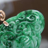 Type A Burmese Jade Jadeite Chinese Carving Pendant In 18k Rose Gold - 7.46g L40.3 W26.5 D3.9mm - Huangs Jadeite and Jewelry Pte Ltd
