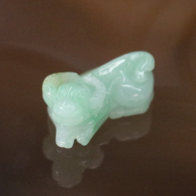 Rise with the Bull - Type A Burmese Jade Jadeite Bull Feng Shui Pendant - Huangs Jadeite and Jewelry Pte Ltd