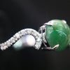 Type A Green Burmese jadeite ring in 18k white gold & natural diamonds - 3.28g size US6 - Huangs Jadeite and Jewelry Pte Ltd