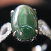 Type A Green Burmese jadeite ring in 18k white gold & natural diamonds 5.43g size US7 - Huangs Jadeite and Jewelry Pte Ltd