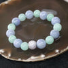 Type A Burmese Jade Jadeite Lavender and Green Beads Bracelet - 53.81g 16 beads - Huangs Jadeite and Jewelry Pte Ltd