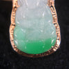 Type A Guan Yin Jade Jadeite set in 18k 750 Rose gold Pendant 39.4 by 20.5 by 6.3mm - Huangs Jadeite and Jewelry Pte Ltd