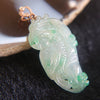 Type A Icy Parrot Jade Jadeite Pendant set in 18k 750 Rose gold - Huangs Jadeite and Jewelry Pte Ltd