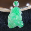 Type A Parrot Jade Jadeite Pendant set in 18K 750 white gold - Huangs Jadeite and Jewelry Pte Ltd