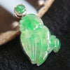 Type A Parrot Jade Jadeite Pendant set in 18K 750 white gold - Huangs Jadeite and Jewelry Pte Ltd