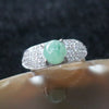 Icy Type A Burmese Jade Jadeite Ring set in 925 Sliver and Zircon - 5.88g - Huangs Jadeite and Jewelry Pte Ltd