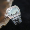 Icy Type A Burmese Jade Jadeite Ring set in 925 Sliver and Zircon - 6.4g - Huangs Jadeite and Jewelry Pte Ltd