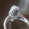 Type A Green Burmese jadeite ring in 18k white gold & natural diamonds - Huangs Jadeite and Jewelry Pte Ltd