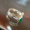 Type A Green Burmese jadeite Dual Wear Tiara ring in 18k yellow & white gold & natural diamonds - Huangs Jadeite and Jewelry Pte Ltd
