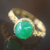 Type A Green Burmese Feng Shui Jade jadeite ring in 18k yellow gold & natural diamonds - Huangs Jadeite and Jewelry Pte Ltd
