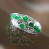 Type A Green Burmese jadeite Tiara ring in 18k white gold & natural diamonds - Huangs Jadeite and Jewelry Pte Ltd