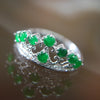 Type A Green Burmese jadeite Tiara ring in 18k white gold & natural diamonds - Huangs Jadeite and Jewelry Pte Ltd