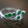 Type A Green Burmese jadeite Tiara ring in 18k white gold & natural diamonds - Huangs Jadeite and Jewelry Pte Ltd