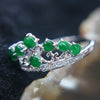 Type A Green Burmese jadeite Tiara ring in 18k white gold & natural diamonds - Huangs Jadeite and Jewelry Pte Ltd