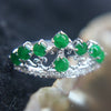 Type A Green Burmese jadeite Tiara ring in 18k white gold & natural diamonds - Huangs Jadeite and Jewelry Pte Ltd