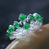 Type A Green Burmese jadeite Tiara ring in 18k white gold & natural diamonds - Huangs Jadeite and Jewelry Pte Ltd