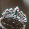 Type A Green Burmese jadeite Tiara ring in 18k white gold & natural diamonds - Huangs Jadeite and Jewelry Pte Ltd