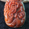 Type A Burmese Red Jade Jadeite God of Fortune Cai Sheng with NGI Cert - 122.48g L38.4 W67.3 D28.3mm - Huangs Jadeite and Jewelry Pte Ltd