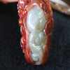 Type A Burmese Red Jade Jadeite God of Fortune Cai Sheng with NGI Cert - 122.48g L38.4 W67.3 D28.3mm - Huangs Jadeite and Jewelry Pte Ltd