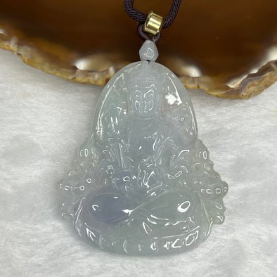 Grand Master Type A Lavender and Green Guan Yin Pendant 36.32g 55.0 by 47.0 by 6.0 mm - Huangs Jadeite and Jewelry Pte Ltd