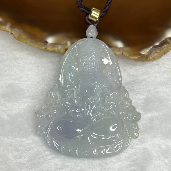 Grand Master Type A Lavender and Green Guan Yin Pendant 36.32g 55.0 by 47.0 by 6.0 mm - Huangs Jadeite and Jewelry Pte Ltd